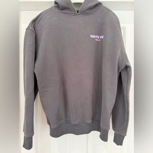 White Fox Boutique Gray Hoodie with Purple logo